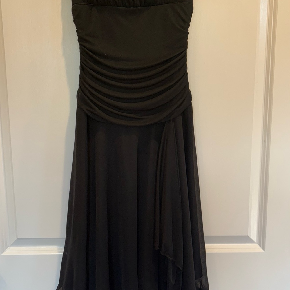 City Triangles Black Strapless Midi Dress